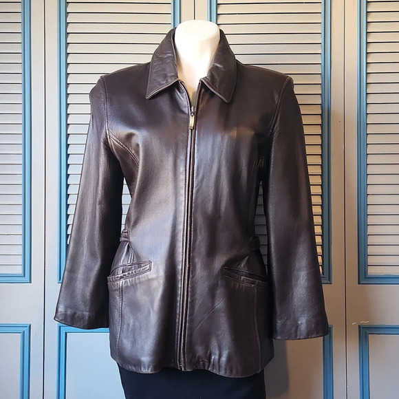 knoles & carter Jackets & Blazers - Knoles & Carter Dark Brown Leather Jacket